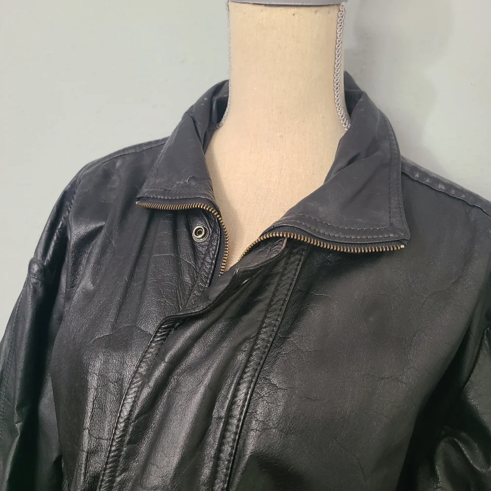 Wilson's‎ Motorcycle Men's Black Vintage Leather Jacket Size 42